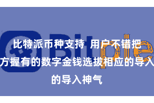 比特派币种支持 用户不错把柄我方握有的数字金钱选拔相应的导入神气