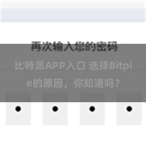 比特派APP入口 选择Bitpie的原因，你知道吗？