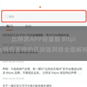 比特派APP轻量版 Bitpie钱包支持的区块链网络全面解析