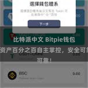 比特派中文 Bitpie钱包：资产百分之百自主掌控，安全可靠！