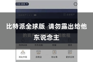 比特派全球版  请勿露出给他东说念主