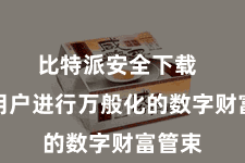 比特派安全下载  方便用户进行万般化的数字财富管束